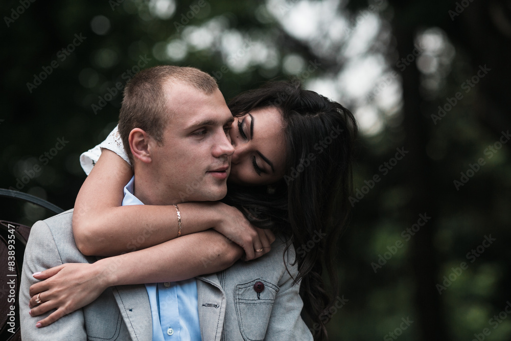 Fototapeta premium Young couple having a great time