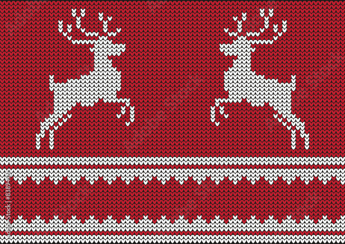 Christmas vector background, jumper with reindeers