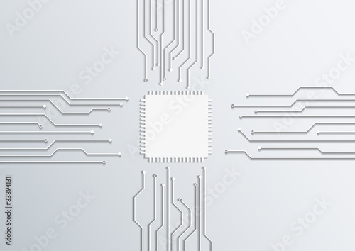 circuit board cpu, vector illustration