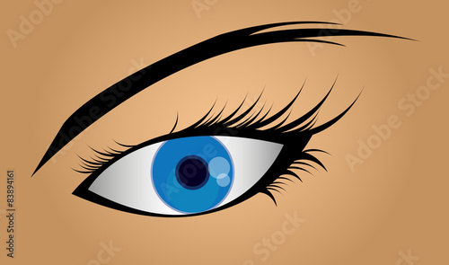 Female blue eye.vector illustration