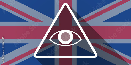 United Kingdom flag icon with an all seeing eye
