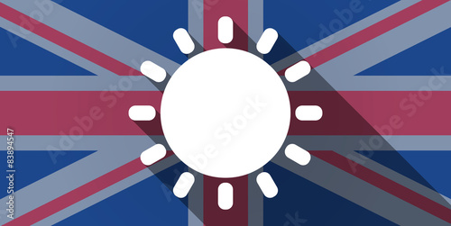 United Kingdom flag icon with a sun