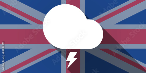 United Kingdom flag icon with a stormy cloud