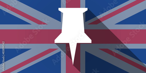 United Kingdom flag icon with a push pin