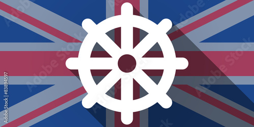 United Kingdom flag icon with a dharma chakra sign