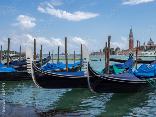 Venice, Italy - Gondolas moored on the lagoon © MarkLG1973