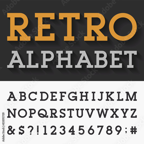 Retro Slab Serif Alphabet Vector Font