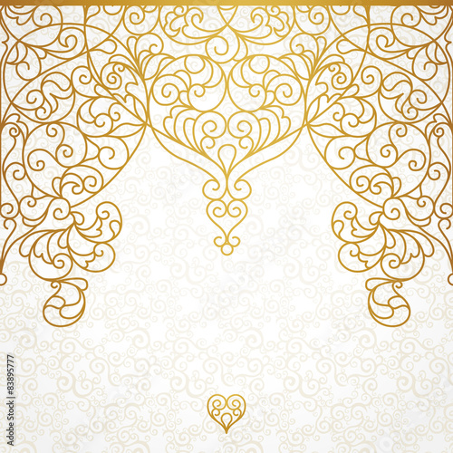 Vector ornate seamless border in Eastern style.