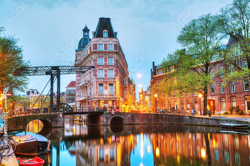 Canvas Print Overview of Amsterdam