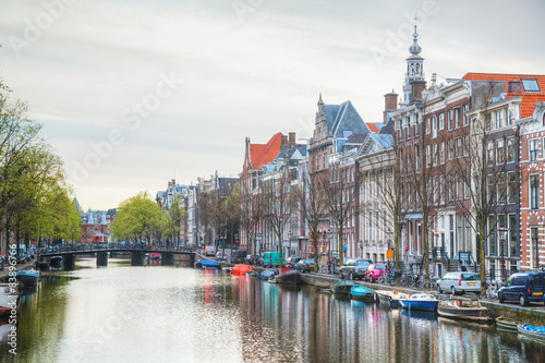 Obraz na płótnie Overview of Amsterdam, the Netherlands w salonie