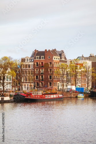 Obraz na płótnie Overview of Amsterdam, the Netherlands w salonie