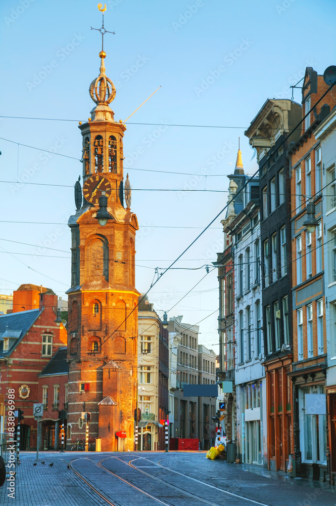 Overview of Amsterdam with Munttoren