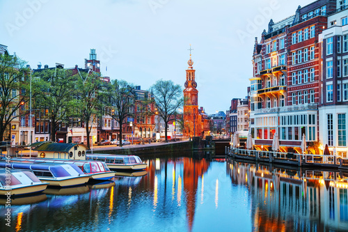 Overview of Amsterdam with Munttoren photo