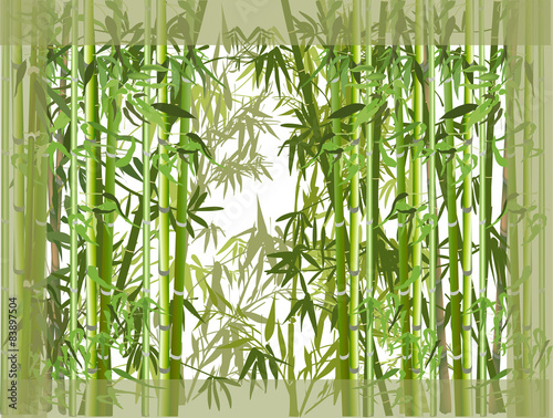 green bamboo overgrowth illustration