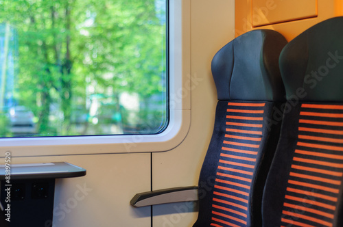 Two seats in train photo