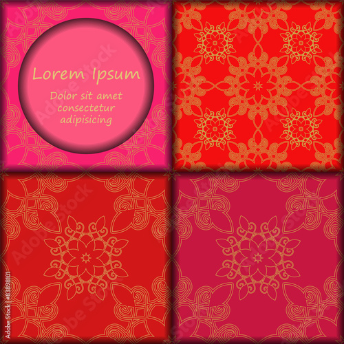 card. poster, brochure template with oriental flower. armenian o