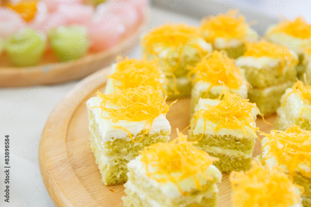 delicious thai dessert with cake set delicious thai dessert with cake set