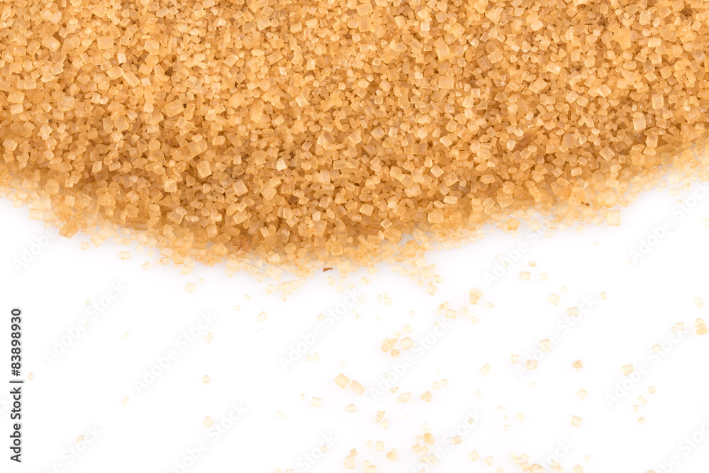 Crystals cane sugar isolated on white Crystals cane sugar isolated on white