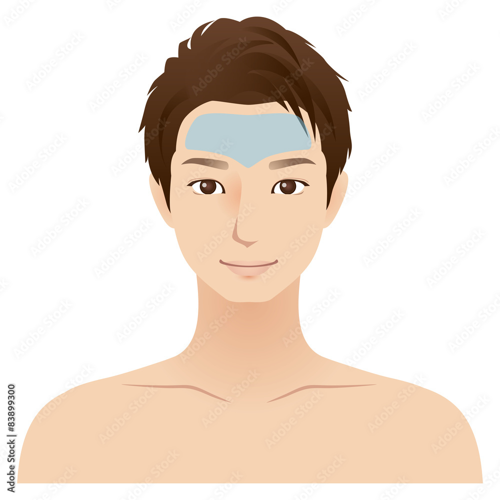 男性 顔 脱毛箇所 おでこ Stock イラスト Adobe Stock