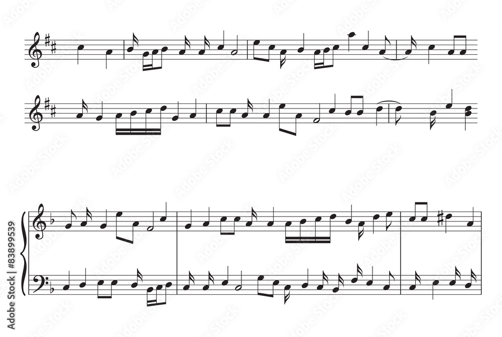 Fototapeta premium music staff with music notes - vector