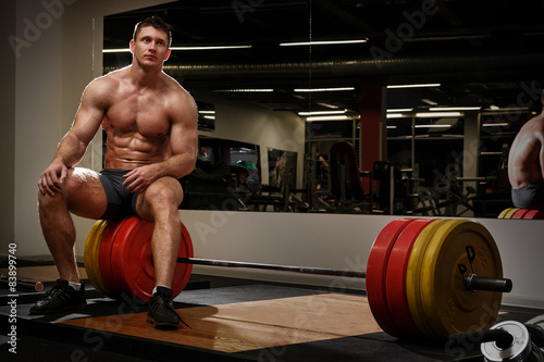 Muscular man in gym