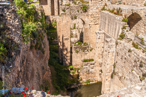 Konstfotografi Ancient Pool of Bethesda ruins. Old City Jerusalem, Israel.