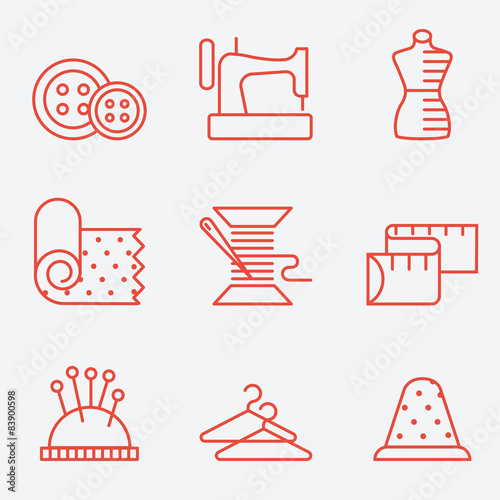 Sewing and needlework icons