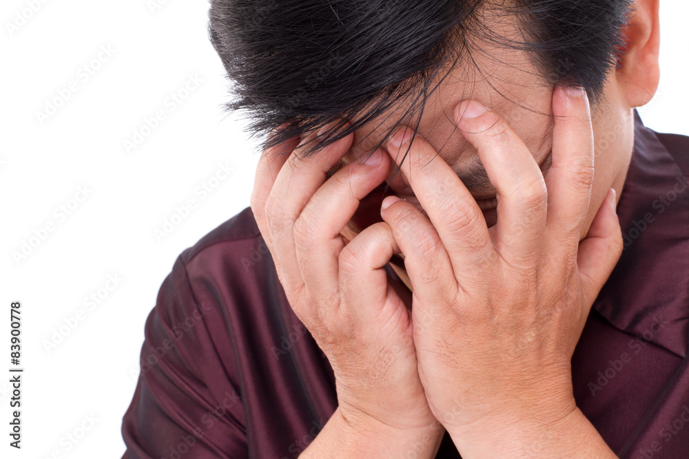 stressful man making face palm gesture