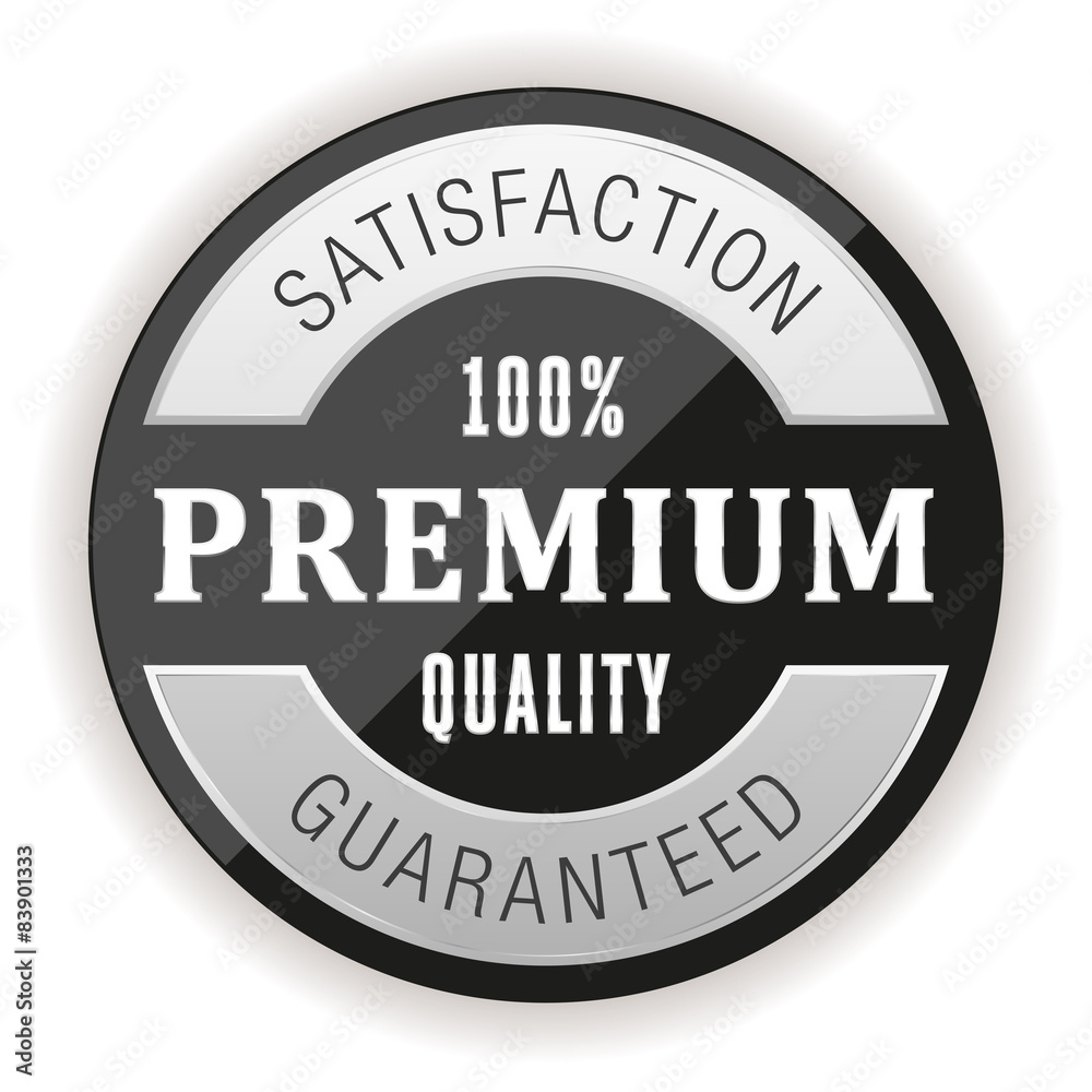 Black silver premium quality badge on white background Black silver premium quality badge on white background