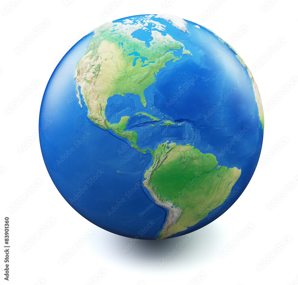 Fototapeta premium Earth isolated on white background