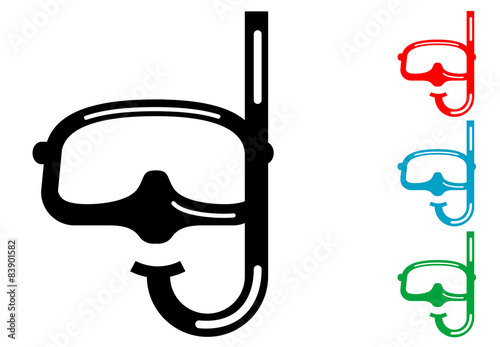 Pictograma gafas y snorkel con varios colores