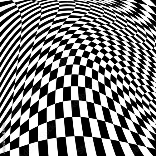Design monochrome motion illusion checkered background