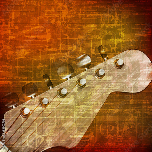 abstract grunge background with electric guitar