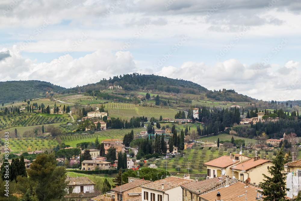 Obraz premium landscape around San Gimignano, Italy