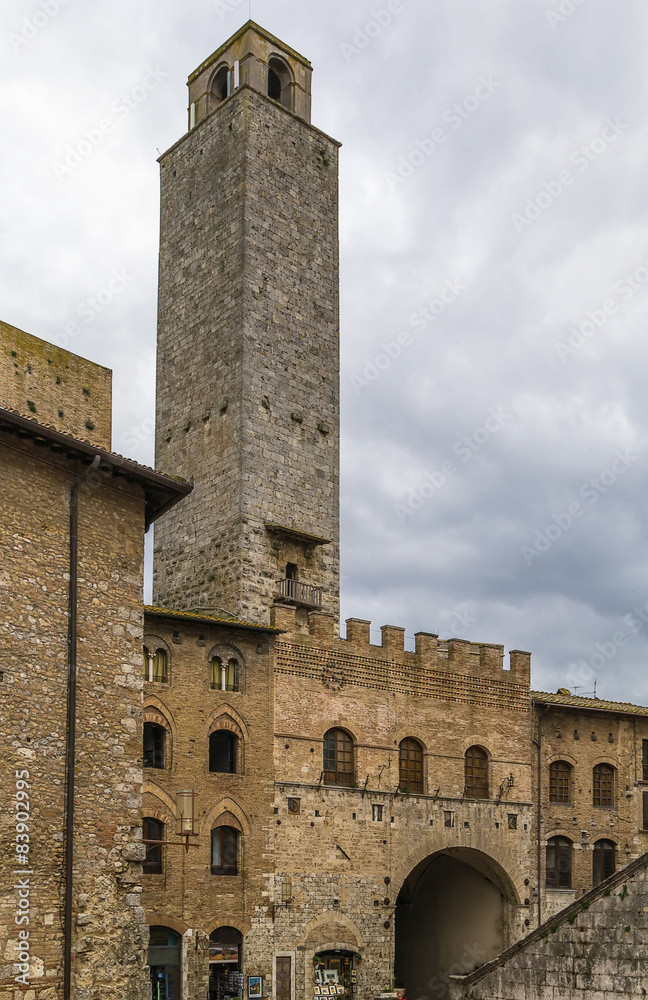 Tower and gate in San Gimignano, Italy