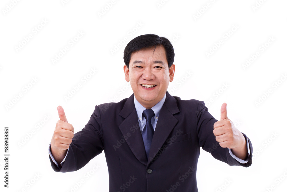 happy, smiling senior manager, middle aged CEO giving thumb up happy, smiling senior manager, middle aged CEO giving thumb up