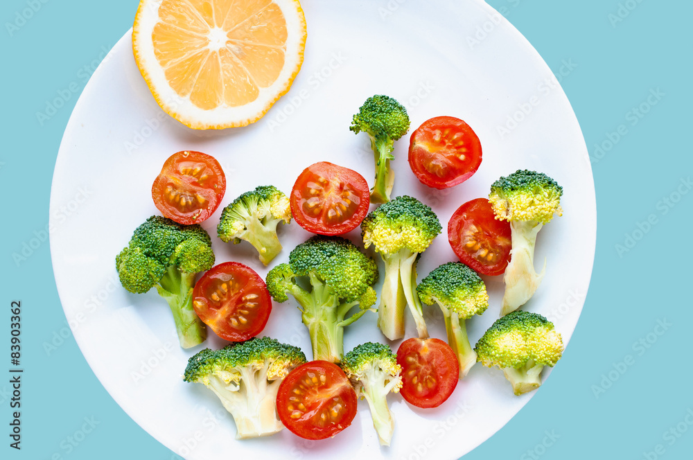 Vegetables on the plate Vegetables on the plate