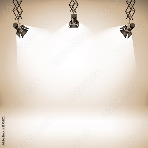 Spot light abstract club gallery theater  background vector 