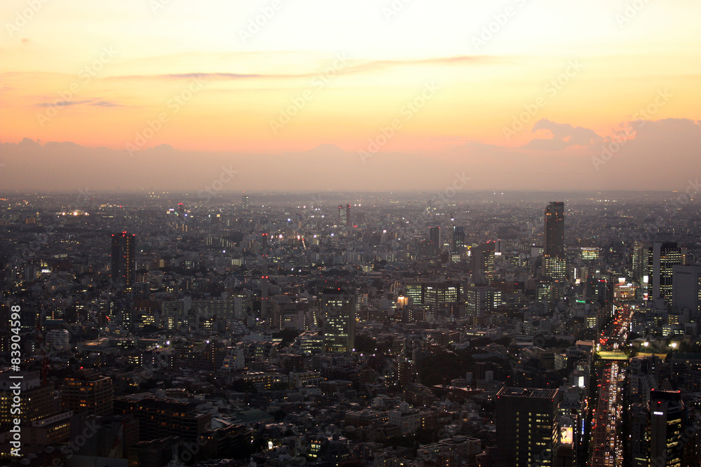 Tokyo, Japan, panorama, Skyline, sunset, buildings Tokyo, Japan, panorama, Skyline, sunset, buildings