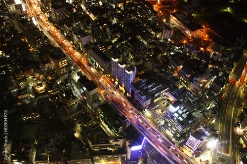 Tokyo, view, traffic, streets, night, metropolitan, light