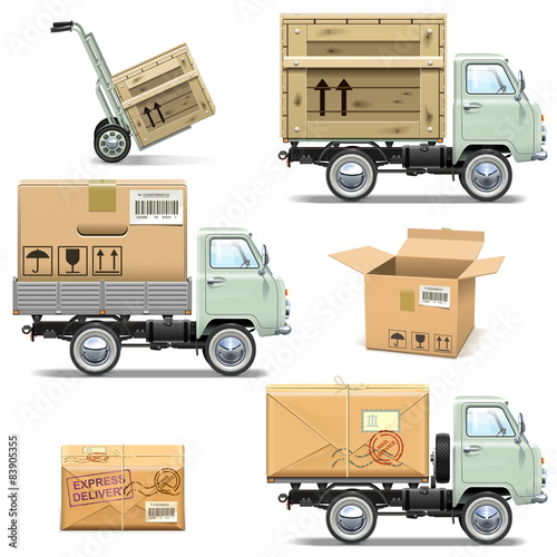 Vector Delivery Retro Light Truck