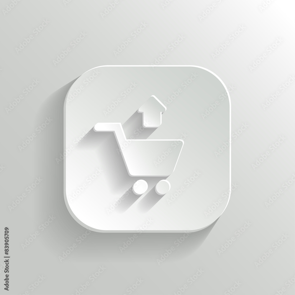Remove from shopping cart icon - vector white app button Remove from shopping cart icon - vector white app button