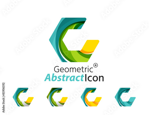 Free Download Set of abstract geometric company logo hexagon shapes - GFXLoad