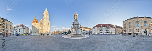 Szentharomsag square in Castle District, Budapest, Hungary photo