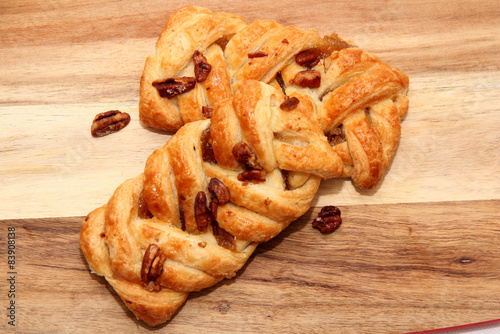 Apple and Pecan plait danish pastry