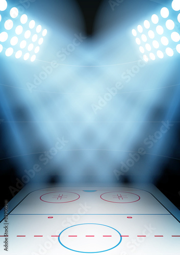 Background for posters night ice hockey stadium