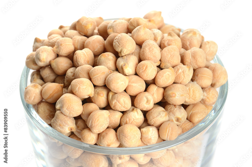 full glass of chick peas isolated on white full glass of chick peas isolated on white