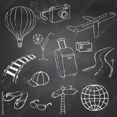 Icons travel on blackboard