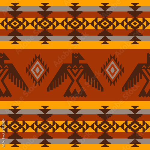 Ethnic seamless pattern on tribal native american style