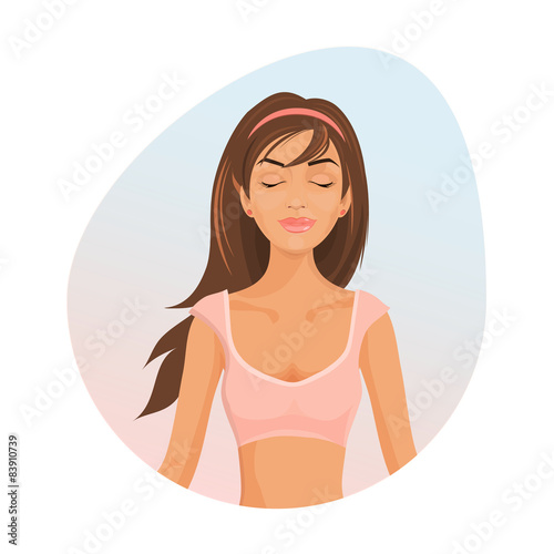 Young Healthy Girl with long hair Relaxing In Spa 